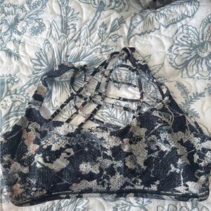 Lululemon Athletica Navy and White Strappy Sports Bra